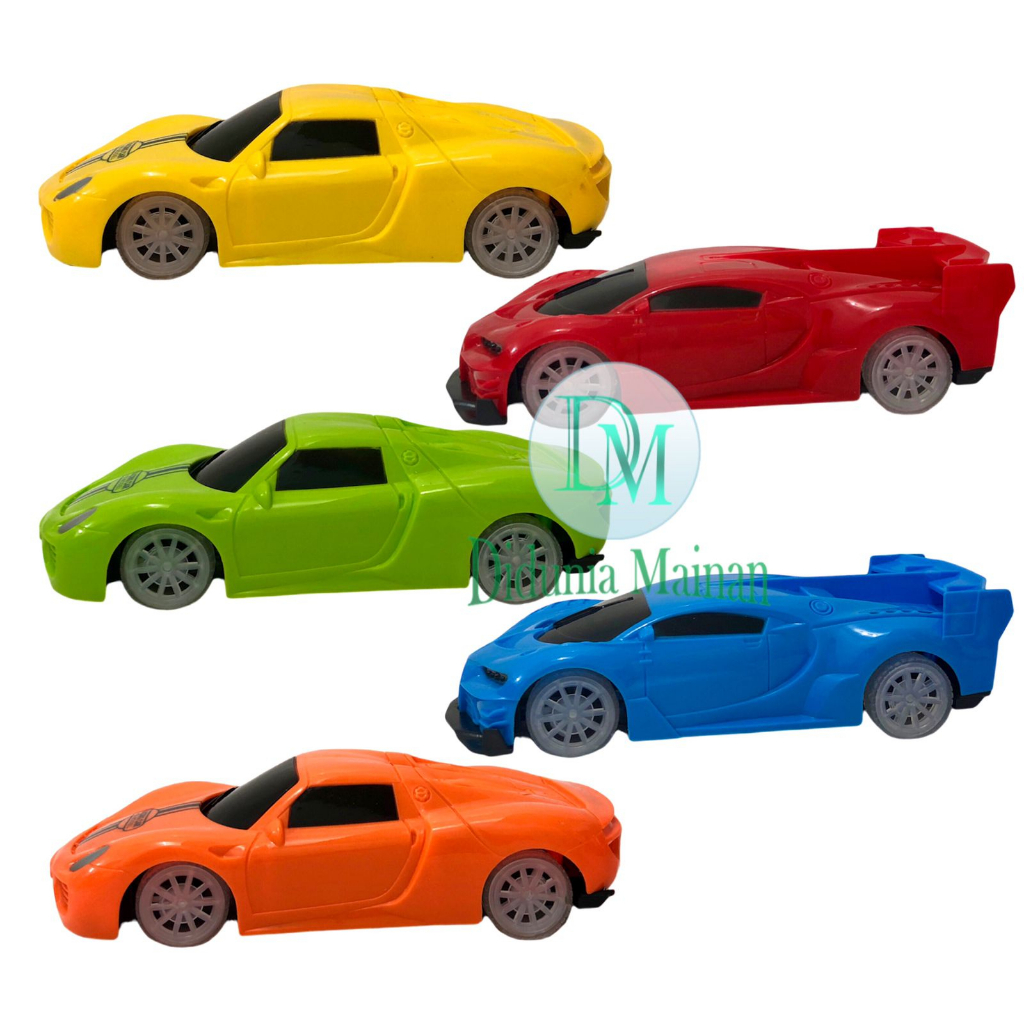 Mainan mobil mobilan balap lampu warna warni remote control rc model super car