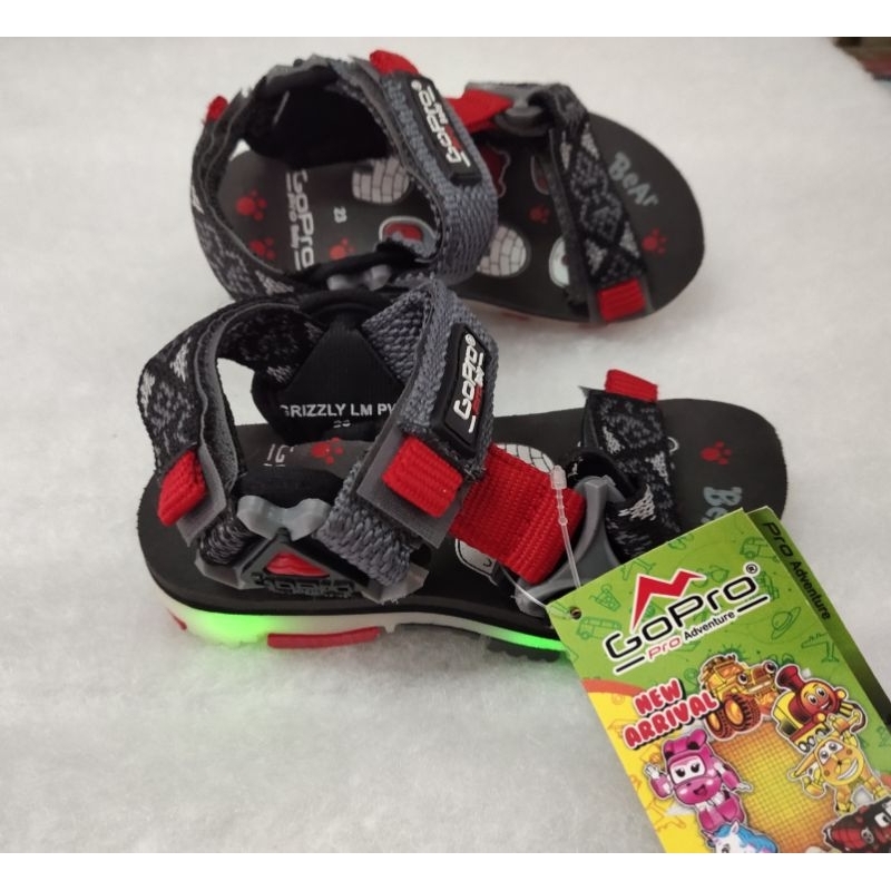 Sandal gunung lampu GOPRO anak-anak ukuran 19-23