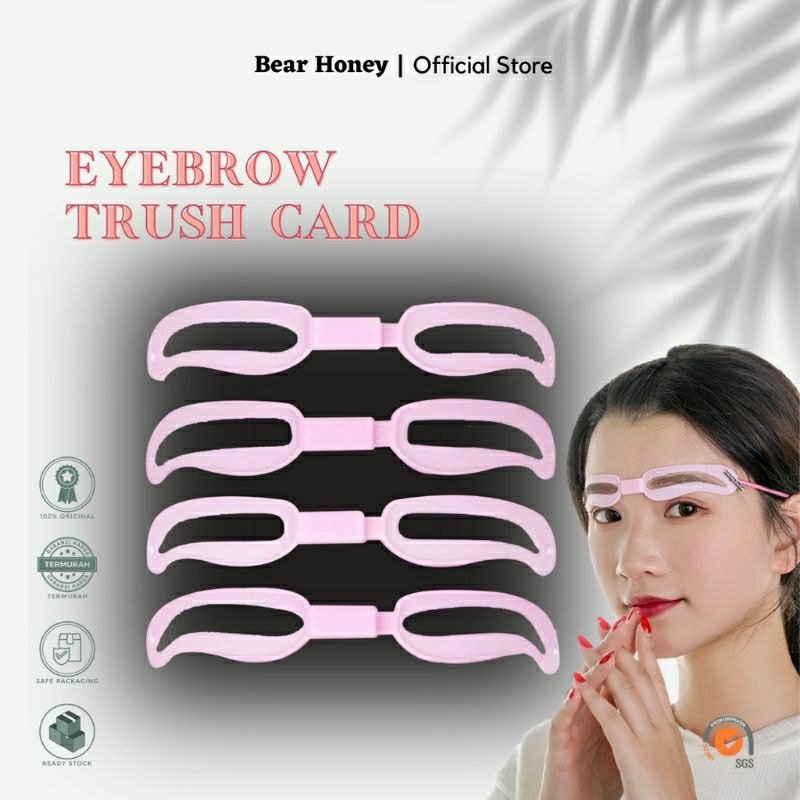 COD Cetakan Alis Eyebrow Isi 4 Model Eyebrow Ruler Card Set 4 Pcs Cetakan Alis Card Dengan Tali