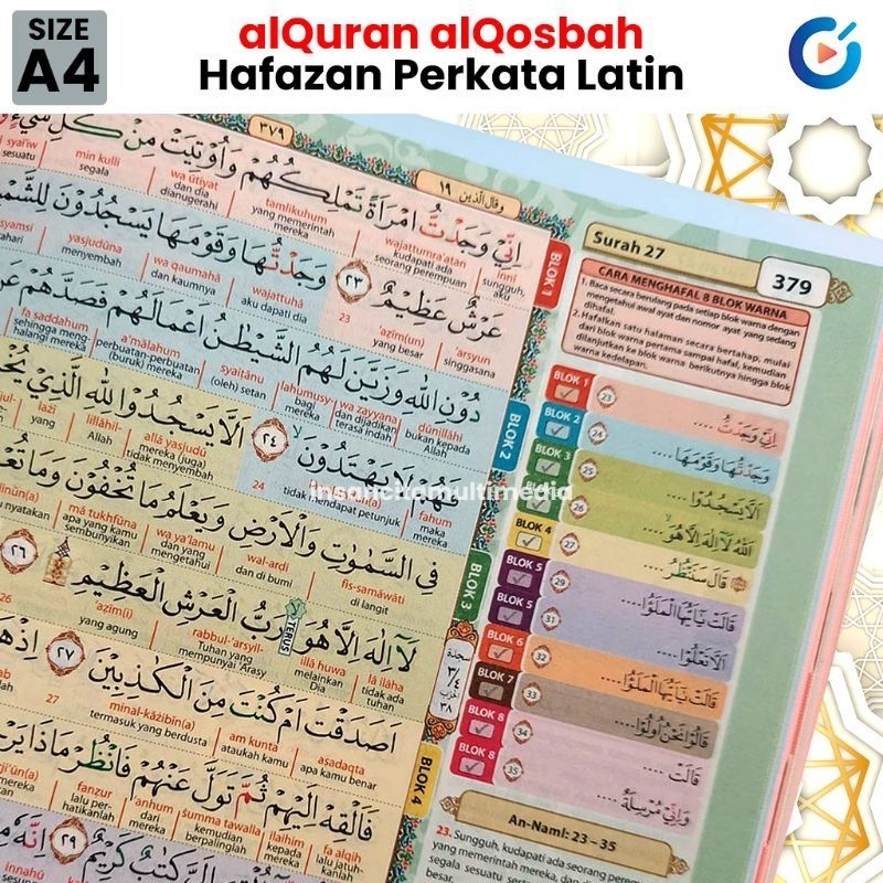 Al quran hafazan perkata LATIN A4 / Al quran terjemah / Al quran tajwid warna / Al quran latin