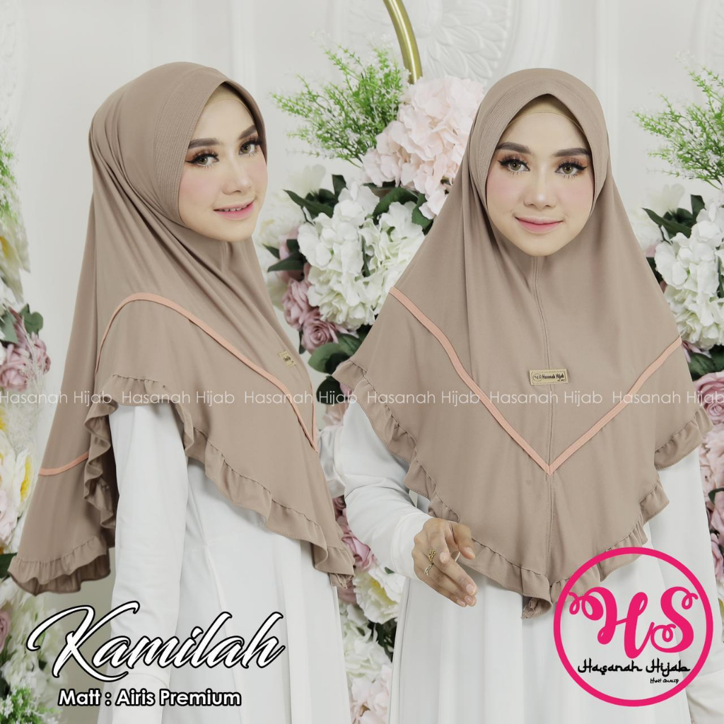 KAMILAH ORI HASANAH HIJAB Instan Jersey AIRIS Premium Kerudung Rempel list Bergo Instan Pad