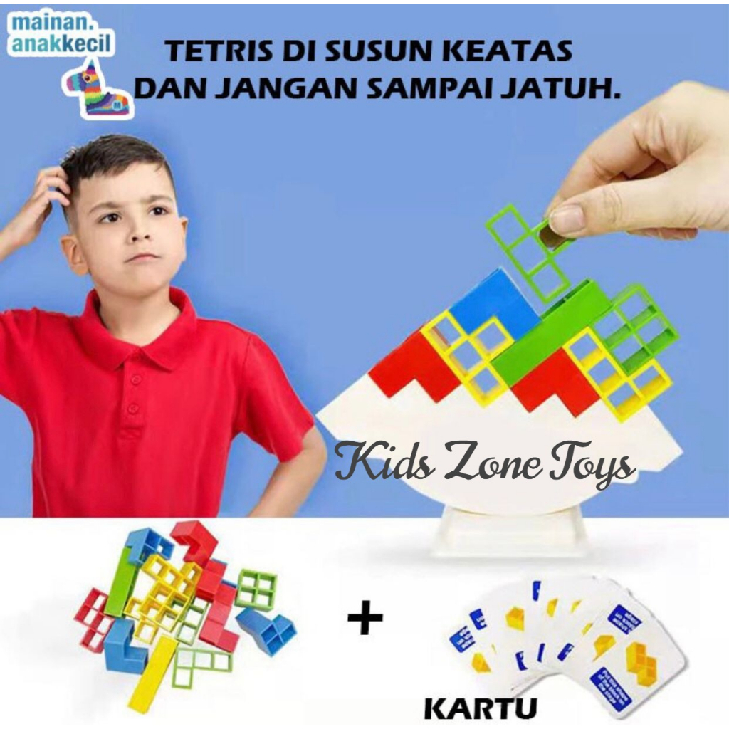 Mainan Anak FUN Tetris Tower / Tetra Balancing / Tetra Tower / Mainan Tetris