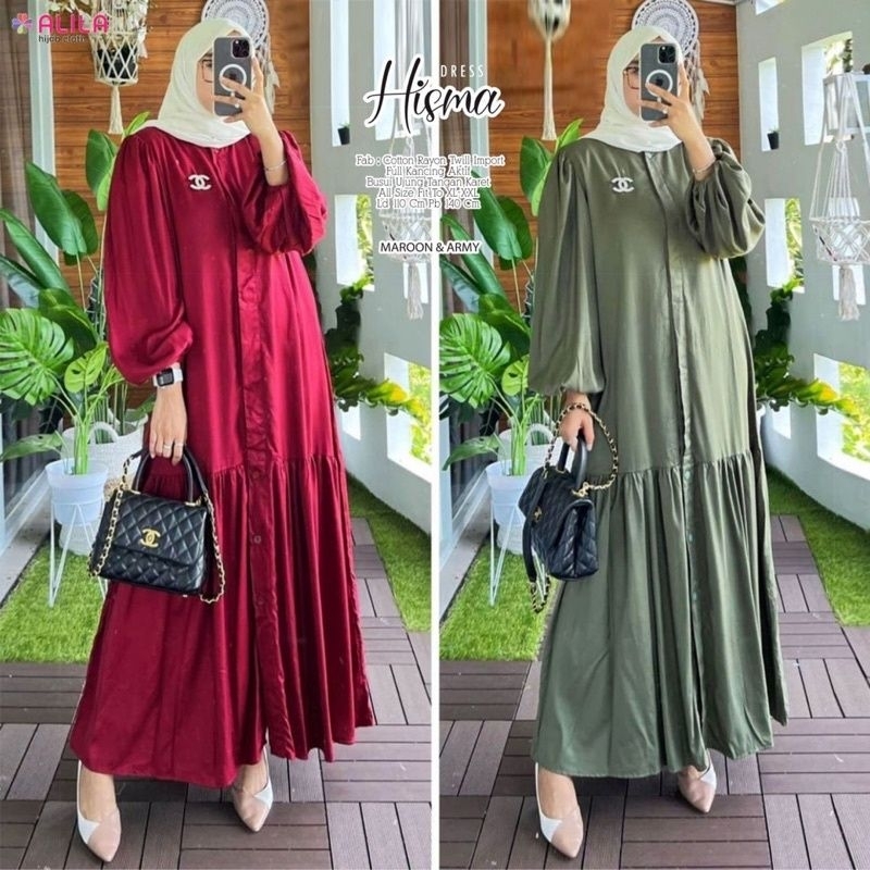 HISMA DRESS CRINKLE // FASHION WANITA TERMURAH GAMIS MUSLIM