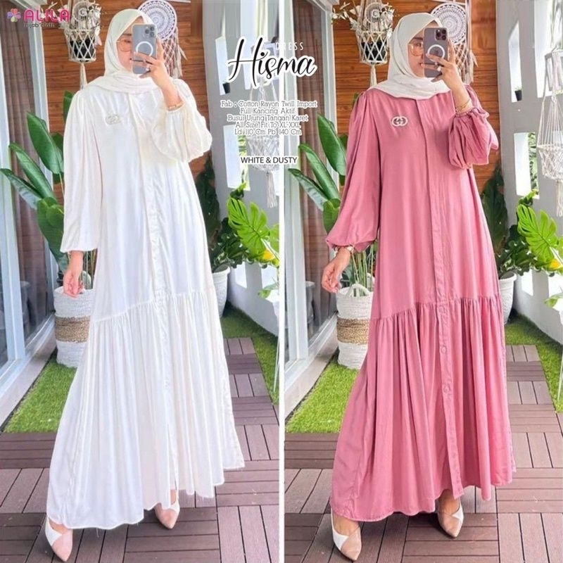 HISMA DRESS CRINKLE // FASHION WANITA TERMURAH GAMIS MUSLIM