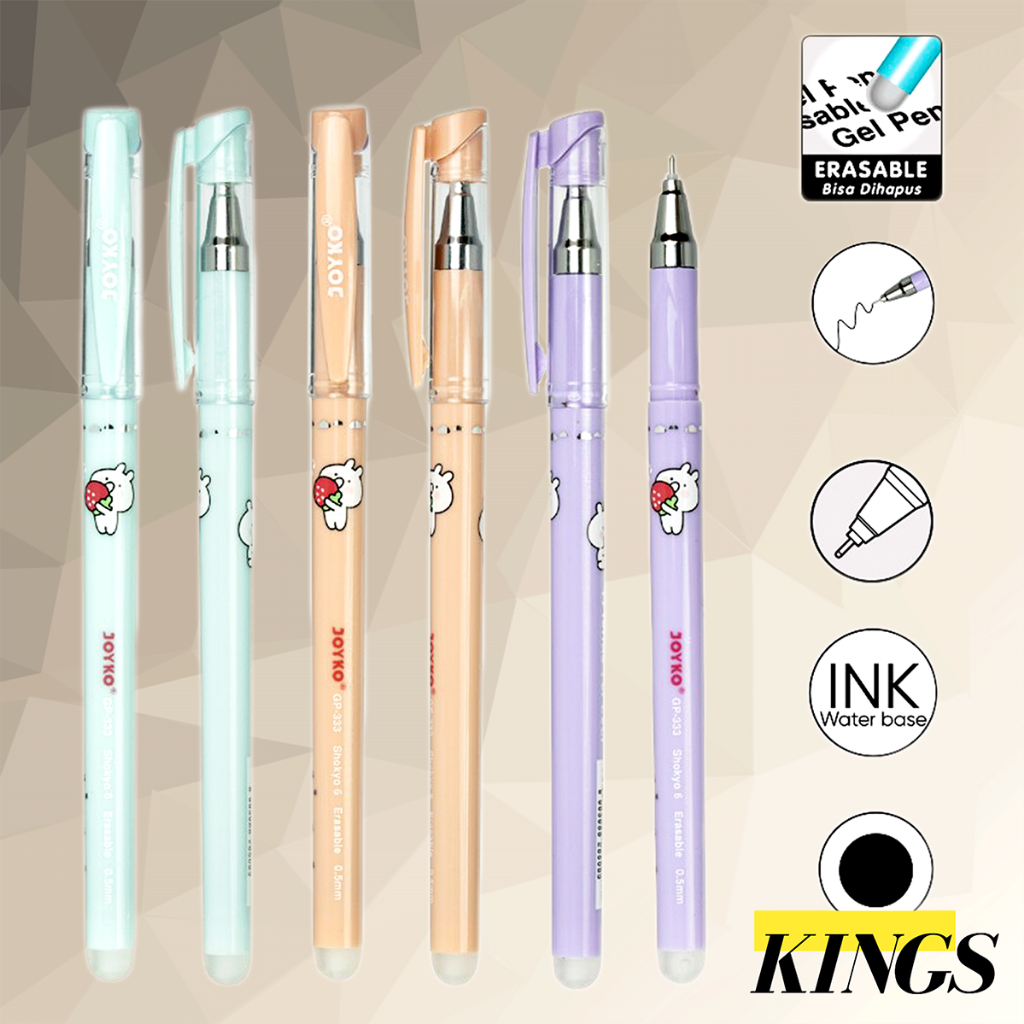 

Joyko Erasable Ball Point / Pen / Pena / Bolpen / Pulpen Jel Hapus 0.5 mm GP-333