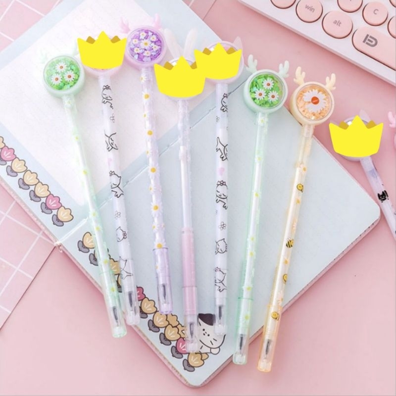 

Pulpen Karakter Daisy Glitter / PENA SEKOLAH/ PEN GEL DAISY CUTE JAPANESE