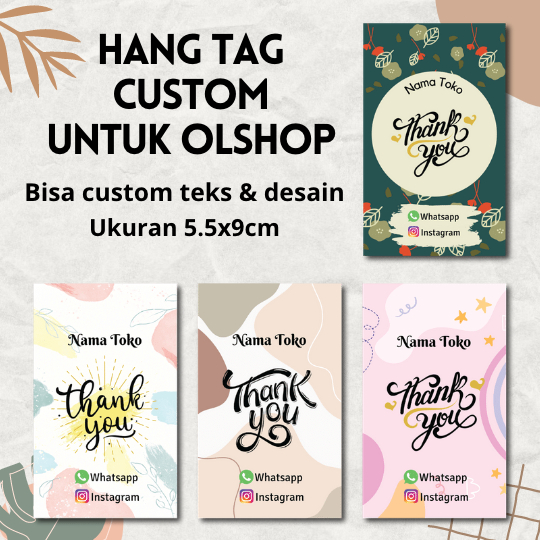 

(ISI 100 PCS) Hang Tag Olshop custom / Label Merk Online Shop / Hang tag custom / Hang tag label