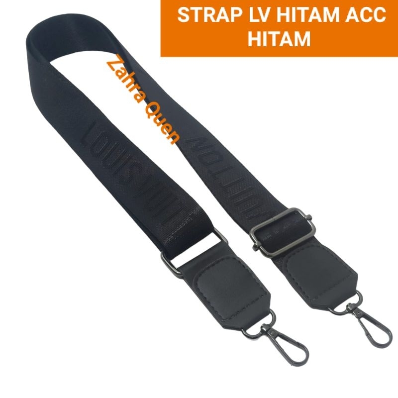 STRAP LV HITAM TALI TAS SLEMPANG MOTI LV PANJANG UKURAN 120 CM