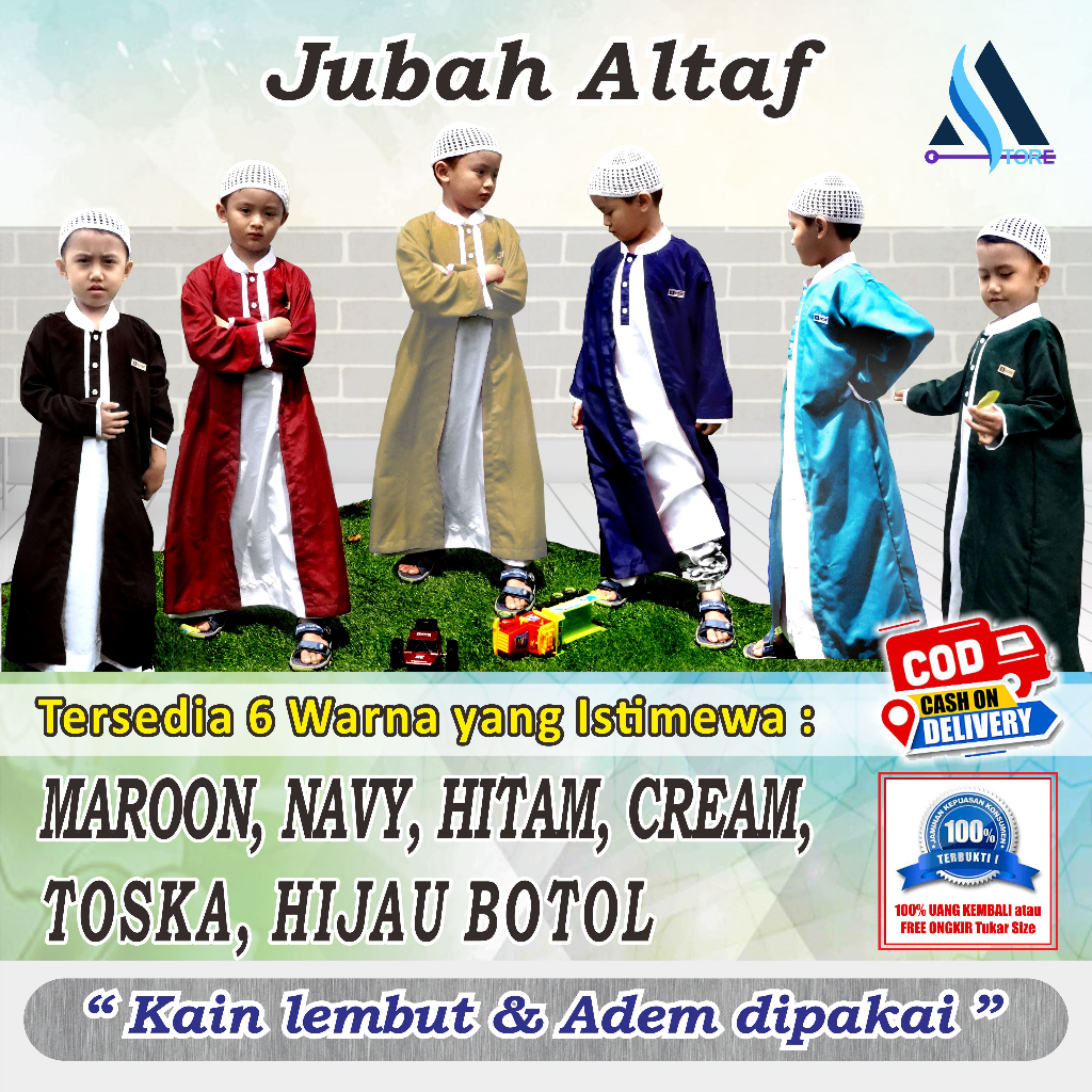 Jubah Anak ALTAF Jubah Syar'i Modern untuk Anak Laki-Laki / Jubah Anak Terbaru 2023 / Jubah Habib Anak / Jubah Anak Lengan Panjang / Gamis Anak Laki Laki / Jubah Anak Usia 1-13 tahun