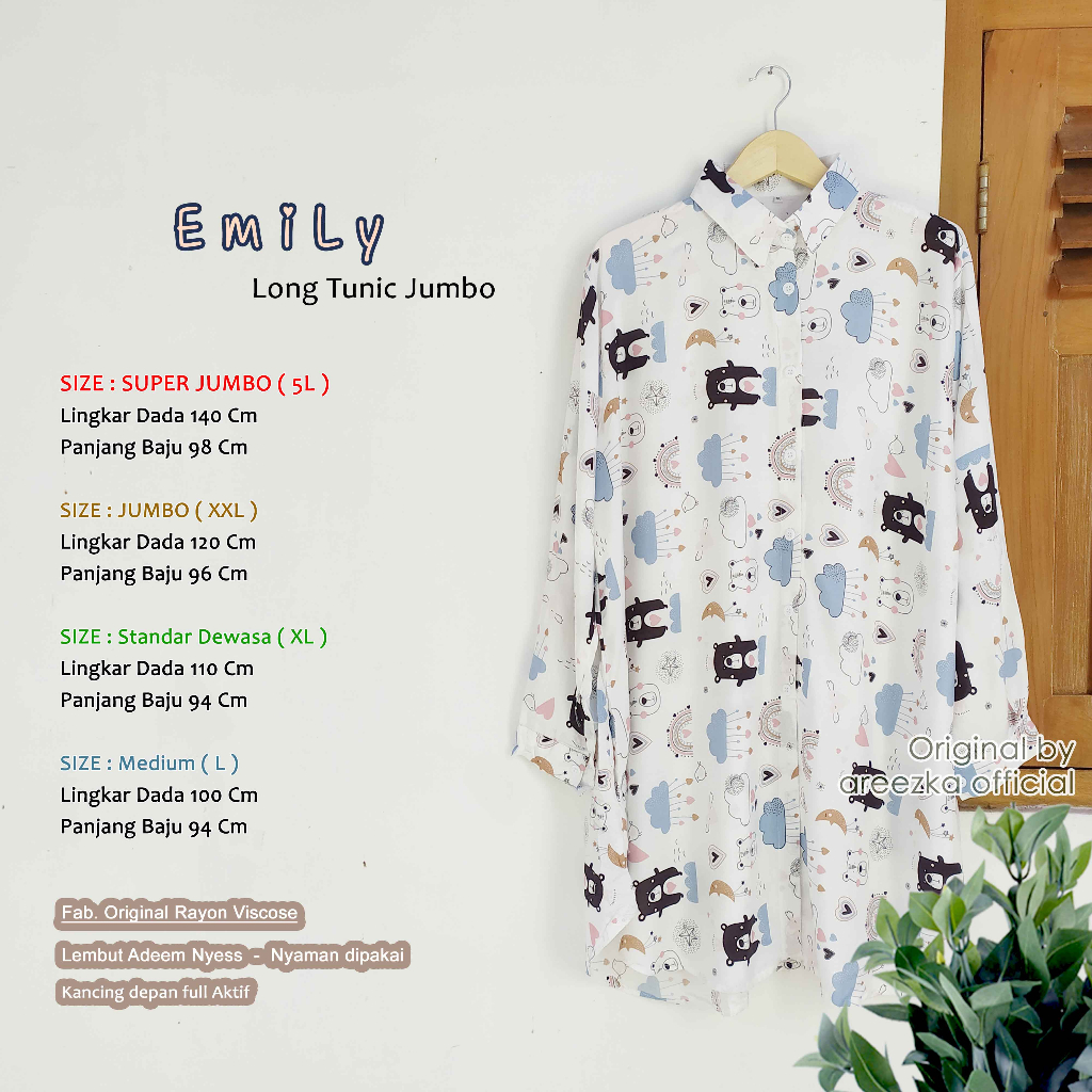 Tunik Wanita Oversize Jumbo Motif Baru Rayon Premium