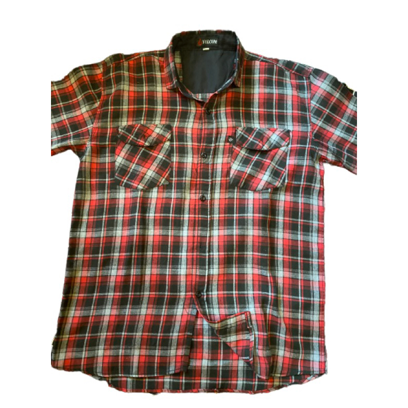 Kemeja flannel pria lengan panjang volcom size XL second