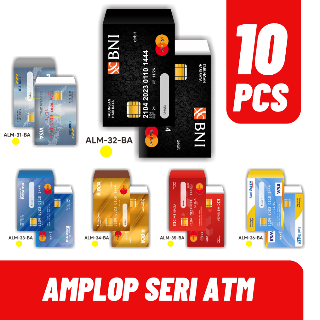 

10 PCS AMPLOP LEBARAN MEDIUM TEMA ATM