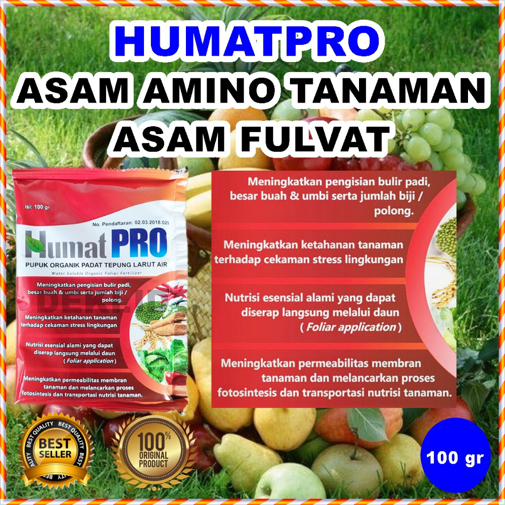 PUPUK ASAM FULVAT HUMAT PRO AMINO TANAMAN HUMATPRO 100 GRAM FULFAT AMINOSAN ORGANIK NUTRISI ANGGUR