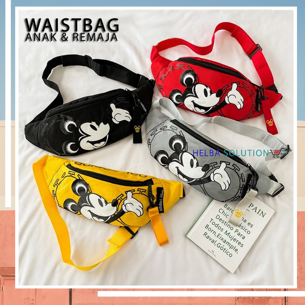 Waistbag Import Tas Selempang Anak Dan Remaja Laki Laki Perempuan Motif Kartun Fashion Bag Korean Style