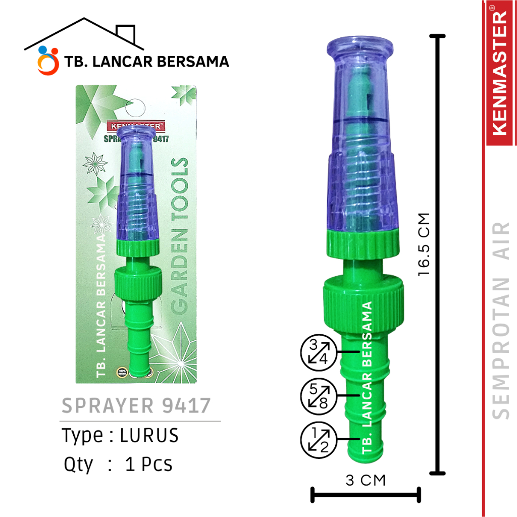 Semprotan Air Lurus 9417 Kenmaster Sprayer Nozzle