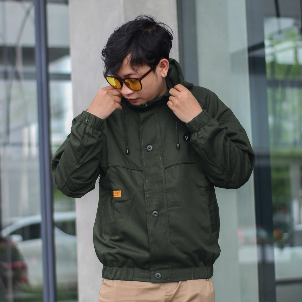 JAKET CANVAS PRIA PREMIUM / JAKET CANVAS DRILL ANGLAN ORIGINAL WOLV / JAKET PARKA KANVAS TERBARU M L XL