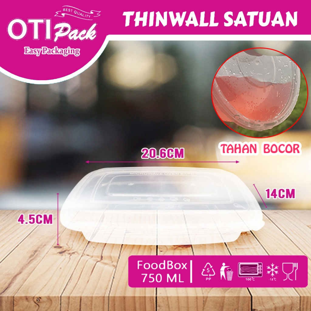 Thinwall 750ML/ Kotak Makan Plastik/Food Container OTMS750