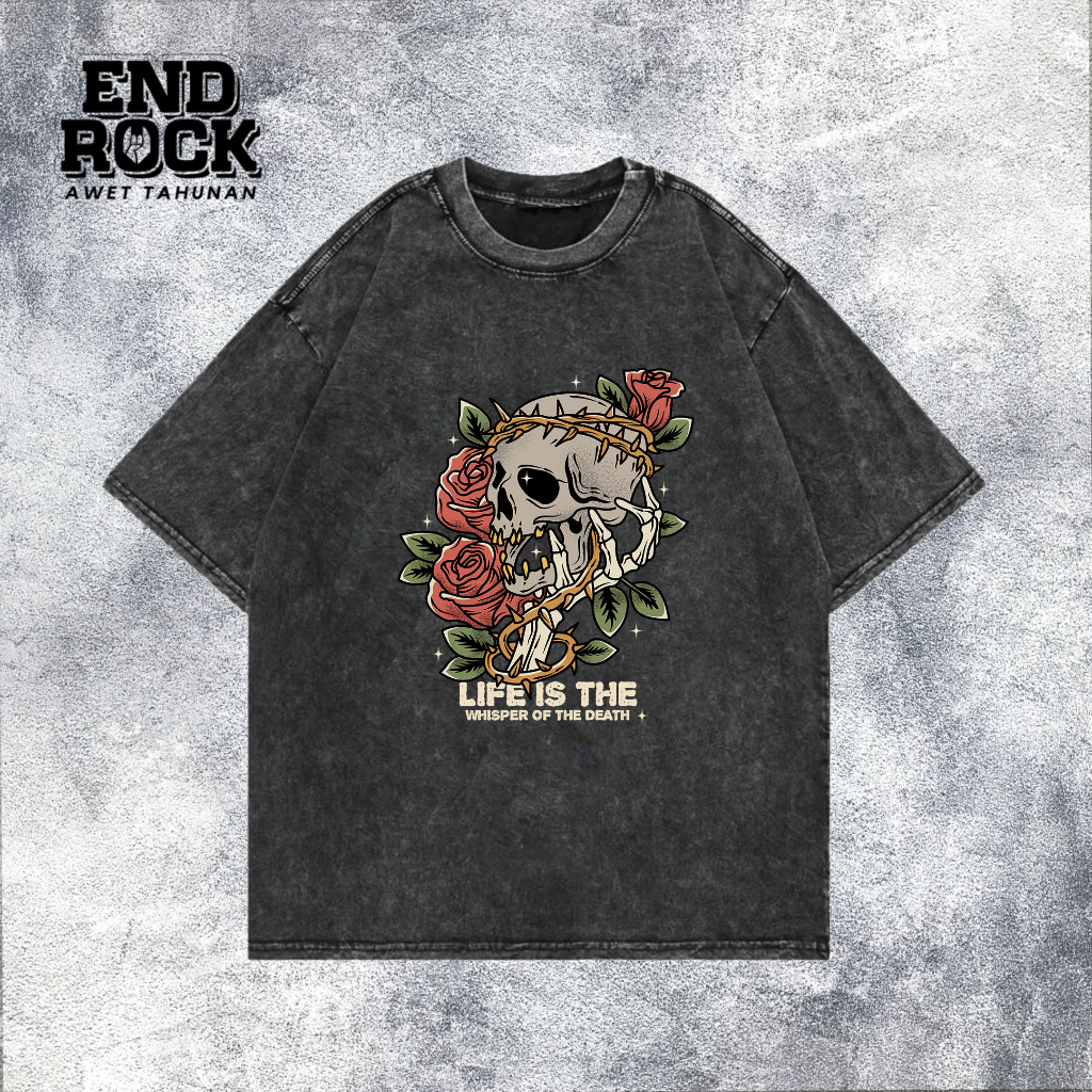 Kaos Oversize Wash Original Endrock Tema Whisper Of The Death DTFS140