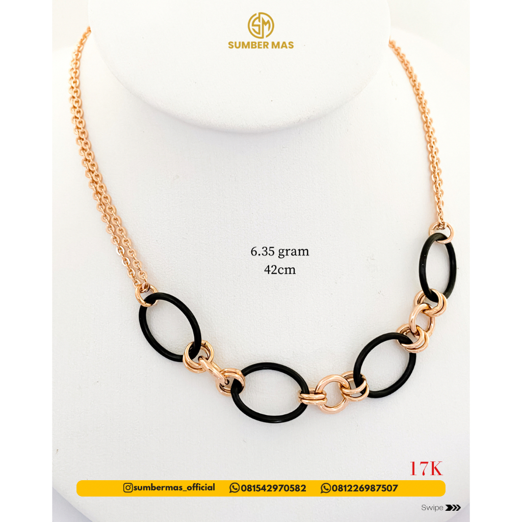 TWOTONE FASHION NECKLACE 17K - SUMBER MAS