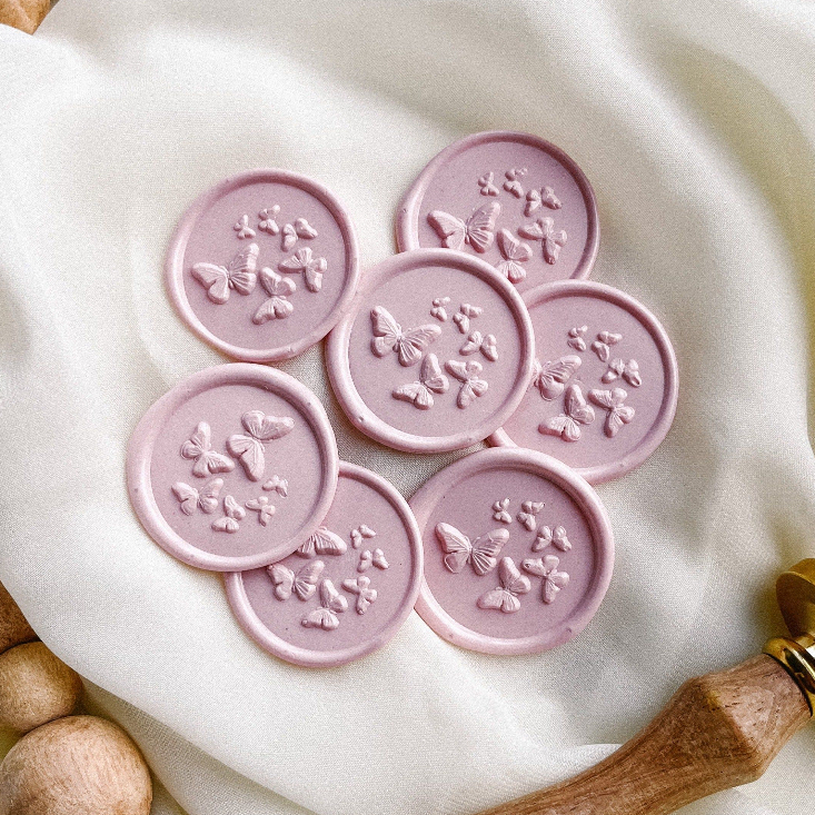 

(J.04) Butterfly Wax Seal / Wax Coin - 1 Pcs seal wax coin sticker siap pakai ready stock (Include double tape)