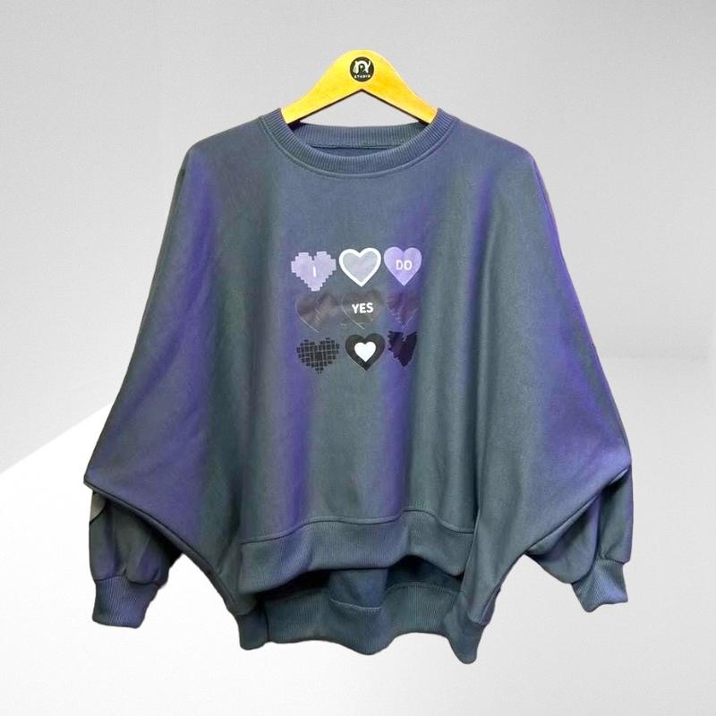 SWEATER JUMBO YES I DO - KOREAN STYLE - NINE LOVE ICON BATWING XXXL BELAH PINGGIR OVERSIZE JUMBO WANITA TERBARU NTR