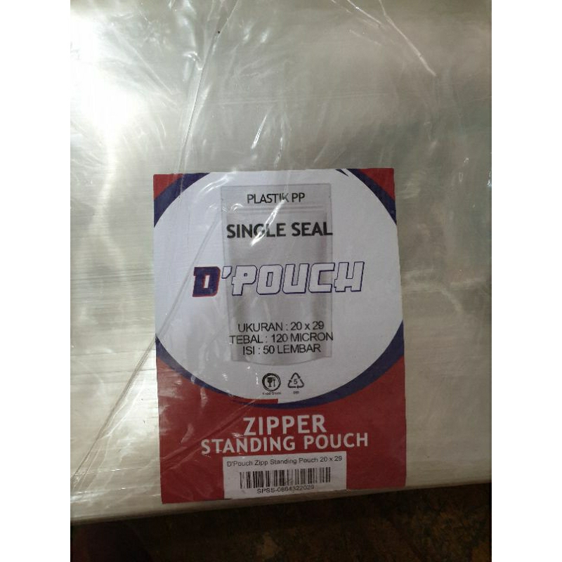 

Kemasan standing pouch pp klip berdiri ukuran 20