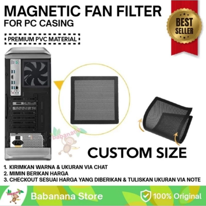 Custom Magnetic Pc Fan Dust Filter Debu Kipas Magnet Casing