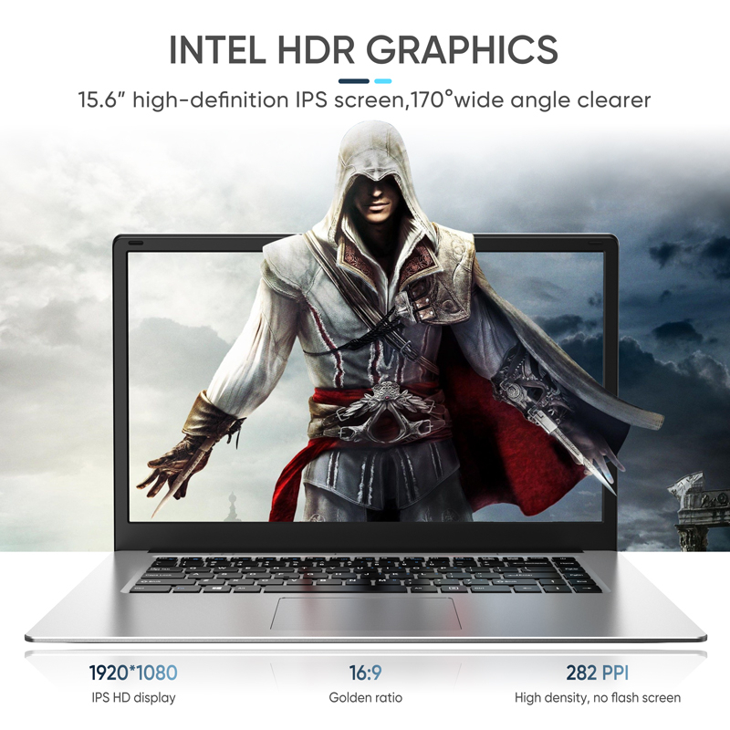 [Pengiriman dari Jakarta] Laptop perak 15.6 '' 8+256GB Win10 + Wifi  Cocok untuk kantor/belajar/desain grafis