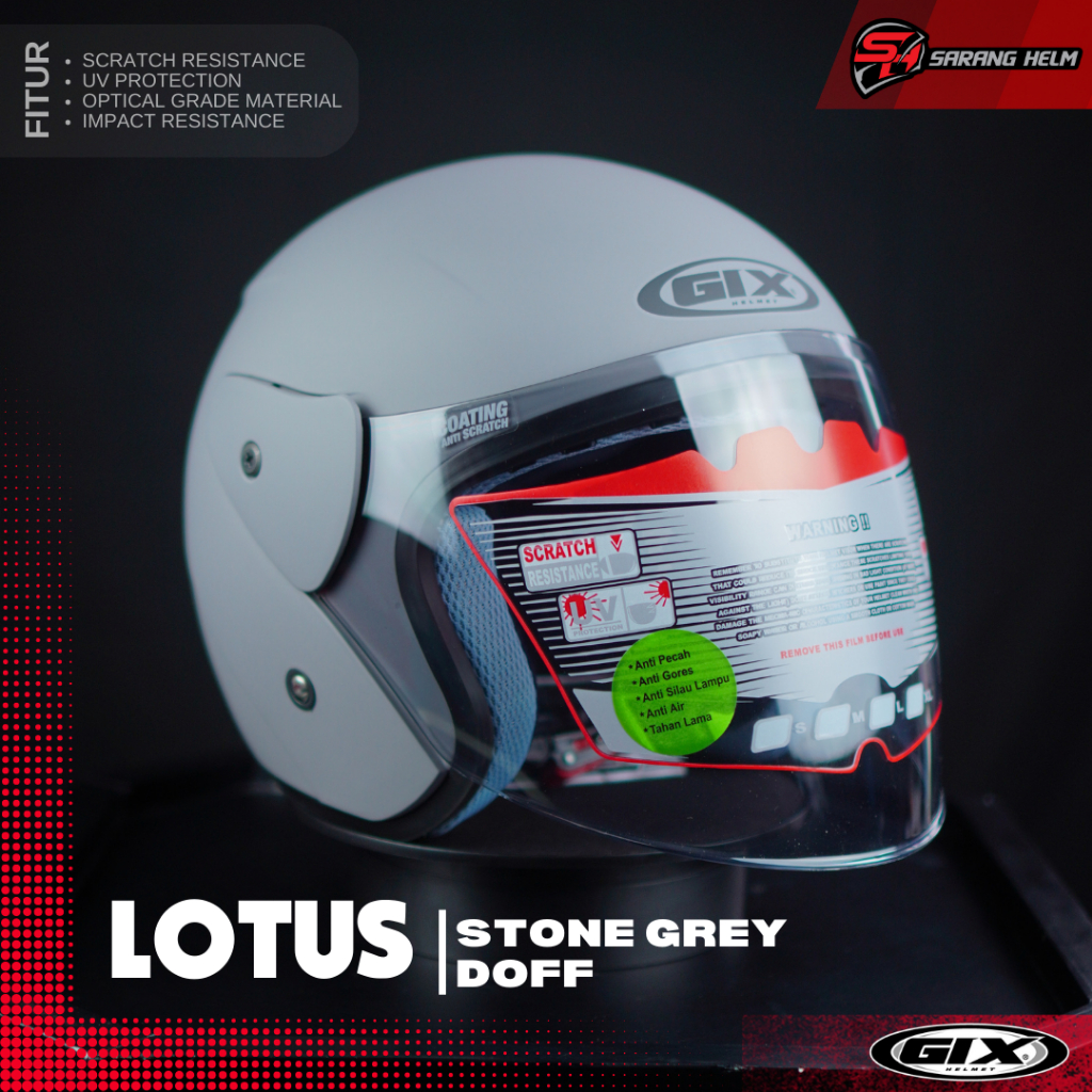 GIX LOTUS SOLID - Helm Half Face | HELM GIX | GIX | Gix Polos | Gix ORI | SNI | Helm Murah