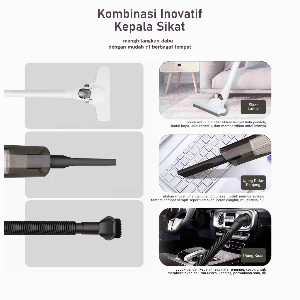 Kadonio penyedot debu Wireless pembersih debu genggam rumah tangga penghisap debu portabel Pengumpul Debu Kekuatan handheld vacuum cleaner