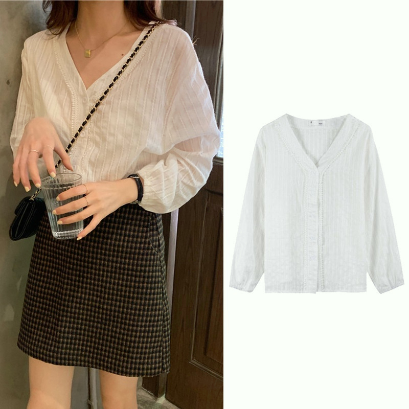 MOOGU ♡ Kemeja korea temperamen shirt lengan panjang fashion wanita