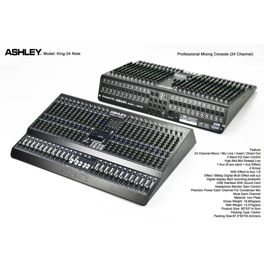 mixer audio mixer ashley king24 king 24 note usb bluetooth soundcard