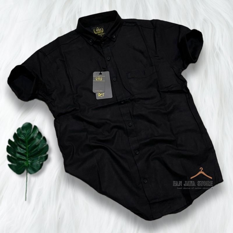 kemeja Polos Pendek SlimFit Katun Distro Quality Kekinian