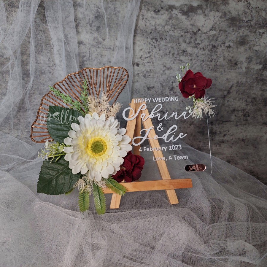 Bunga Papan Acrylic Mini | Hadiah Wisuda/Pernikahan/Ulang Tahun - Nica