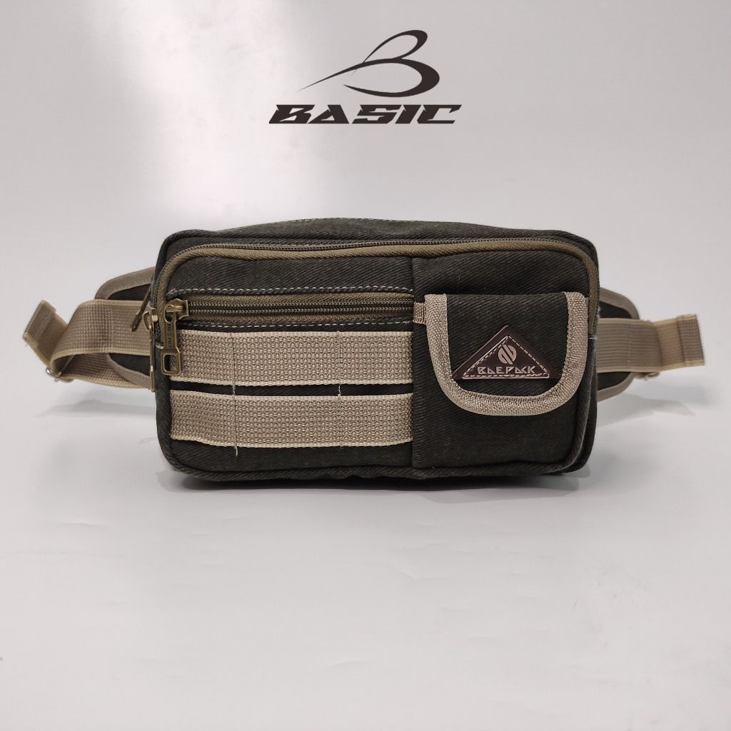 Baepack Tas Pinggang Waistbag Pria Cleo HIjau Army Original Baepack / Tas Pinggang Waistbag Cowok Wa