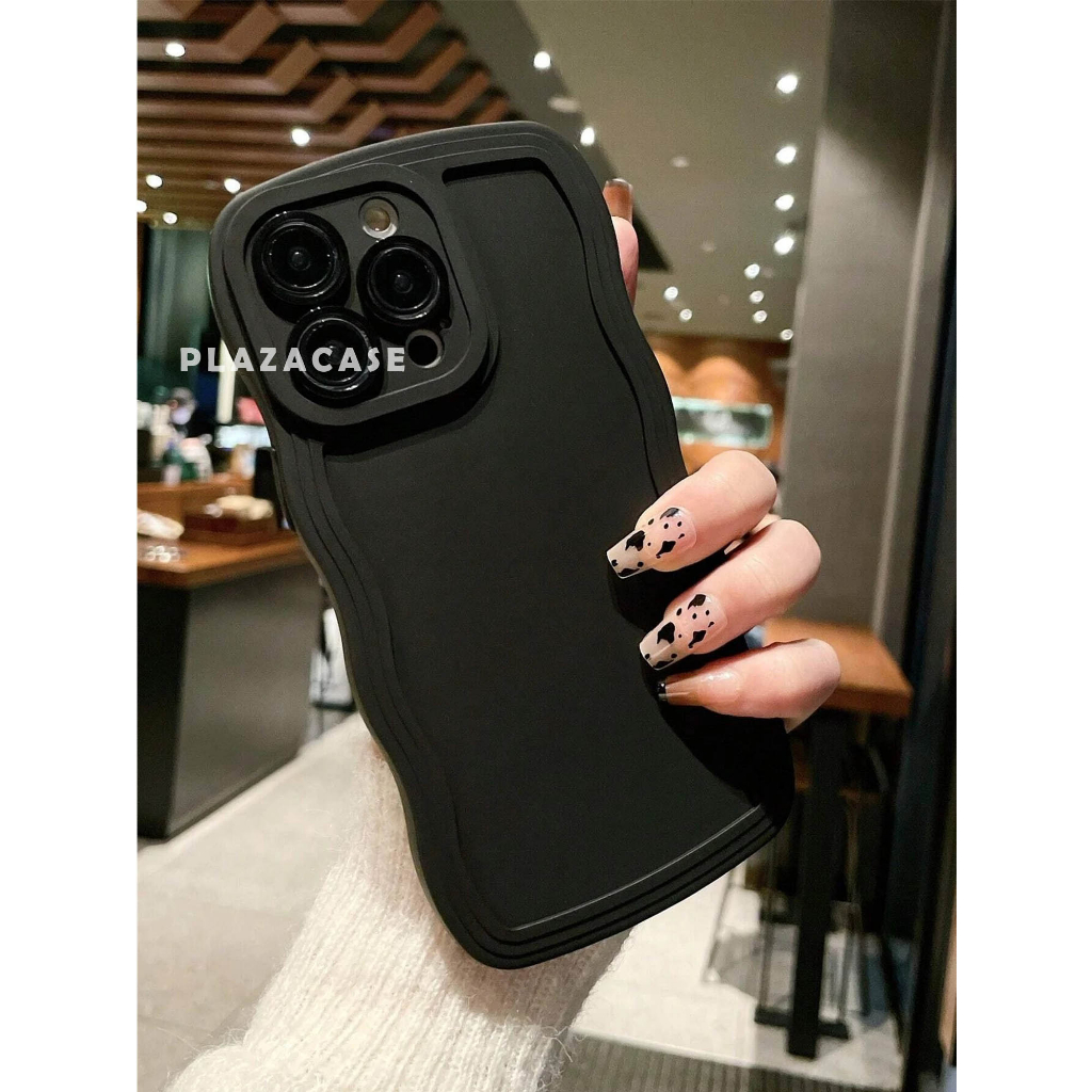 CASE GELOMBANG BLACK for All Type - V25E Y02 Y15S SS A04 A73 A23 A04S POCO C40 R 10 5G 10C C35 C33 C31 R*AL 9 PRO+ 9i 10 RENO 8T 4G 8T 5G A17K IP 14 PM 11 11 PRO 7+ 8+ H*T 10 10S 12i 20S SMART 5 SMART 6 6 HD 6 PLUS - CASE WAVE BLACK - PLAZACASE