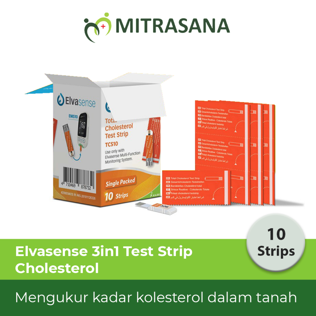 Elvasense Strip Cholestrol/Glucose/Uric Acid - Strip Alat Cek 3in1 Elvasense (Gula Darah/Kolesterol/Asam Urat)