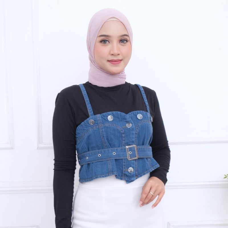 Aluna Vest Jeans Denim Rompi Jeans