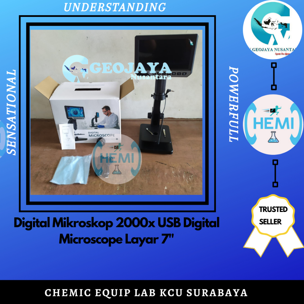 Digital Mikroskop 2000x USB Digital Microscope Layar 7" Ready Stok