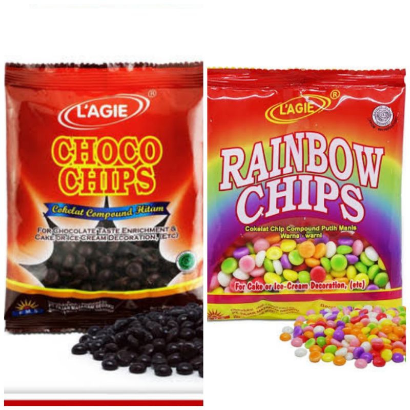 

L'AGIE Chocochips Choco Chips Coklat Rainbow 45gr