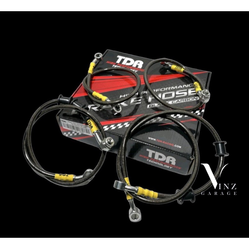 Selang Rem TDR PCX ABS Set Depan Belakang Original TDR Black Carbon Selang Rem Honda PCX TDR Origina