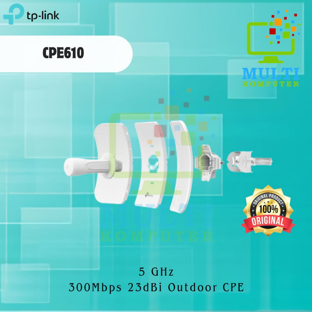 TP-LINK CPE610 5GHz 300Mbps 23dBi Outdoor CPE - TP LINK CPE 610 PUTIH