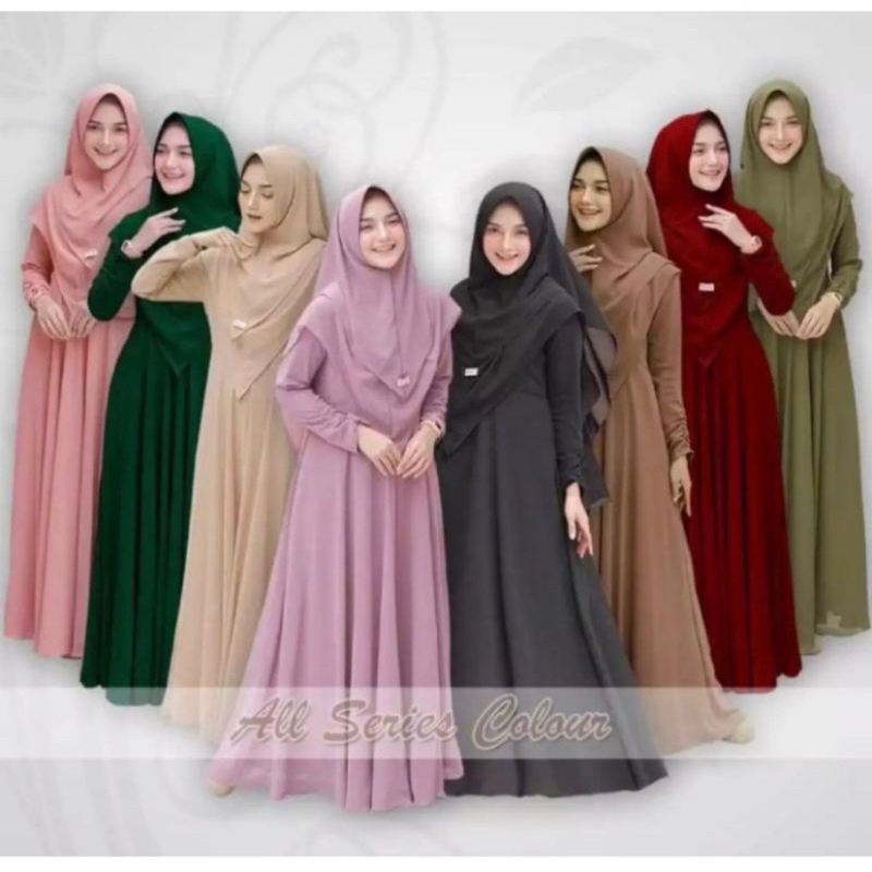 MAYRA SYAR'I / GAMIS JUMBO / GAMIS BUSUI RESLETING DEPAN / SET KHIMAR / SYAR'I JUMBO / GAMIS MAYRA /