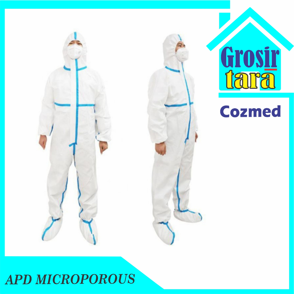 Baju APD Izin KEMENKES Hazmat Suit Coverall Cozmeed APD MICROPOROUS FULL SEAM