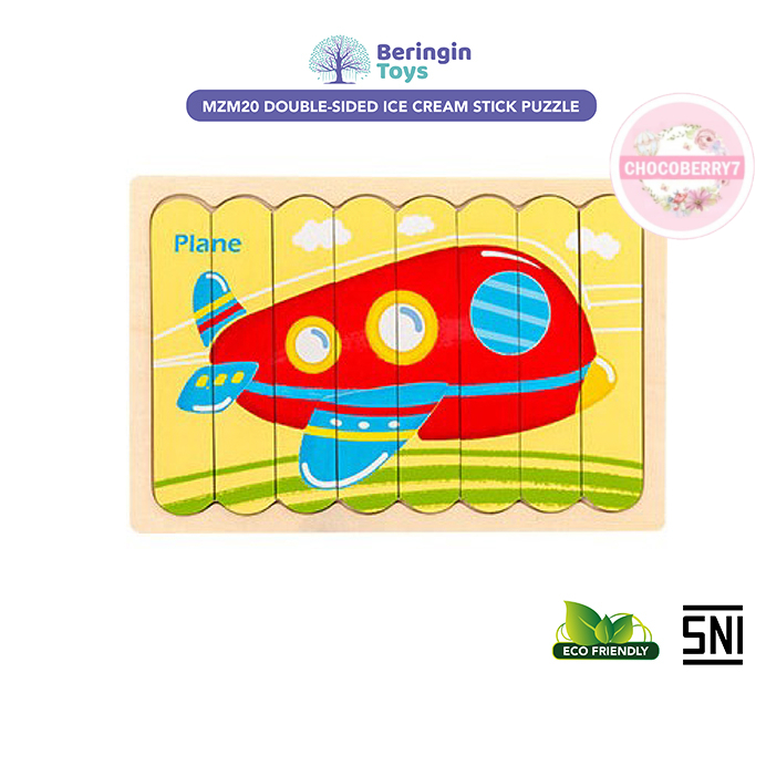Beringin Toys Mainan Edukasi MZM20- Pattern Blocks / Jigsaw / Mainan Anak / Puzzle Kayu / Belajar Mengenal Bentuk Stick Ice Cream