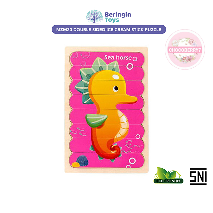 Beringin Toys Mainan Edukasi MZM20- Pattern Blocks / Jigsaw / Mainan Anak / Puzzle Kayu / Belajar Mengenal Bentuk Stick Ice Cream