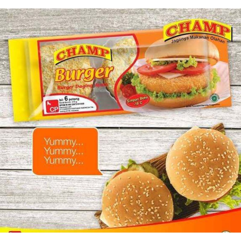 

Champ Chicken Burger 6 pcs / Burger Ayam 315 gram