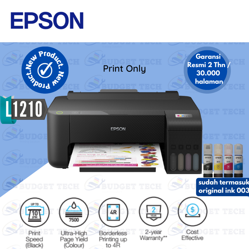 Printer Epson Ecotank L1210 pengganti Epson L1110 GARANSI RESMI Infus Printer