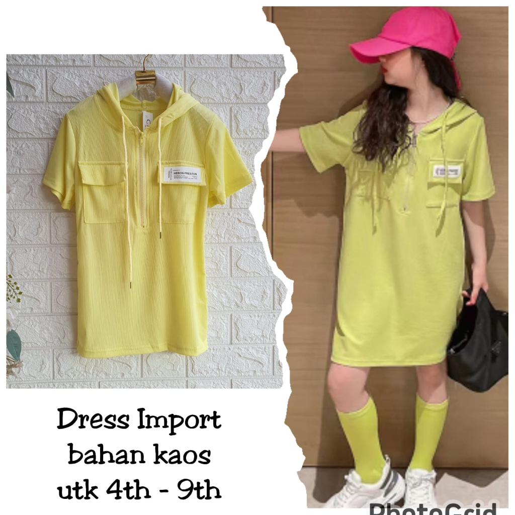 Dress Anak Perempuan dengan Hoodie Fashion ala Korea Import