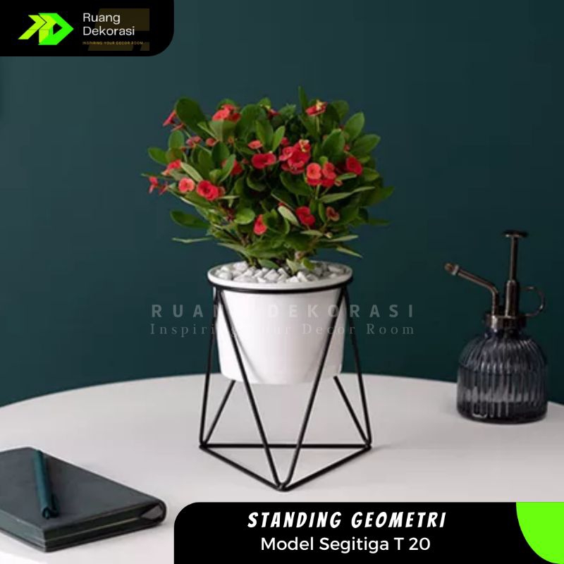 Standing Pot Bunga Besi Minimalis Model Geometri Rak Bunga Besi Modern Rak Bunga Termurah Standing P